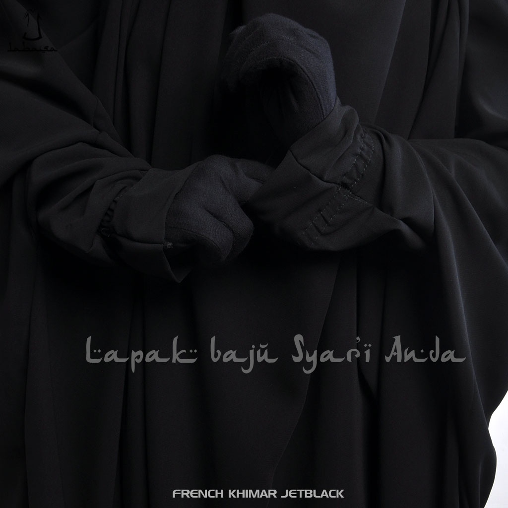 French Khimar Jetblack Jumbo Square Labasa Ori | French Hijab | Fashion Muslim