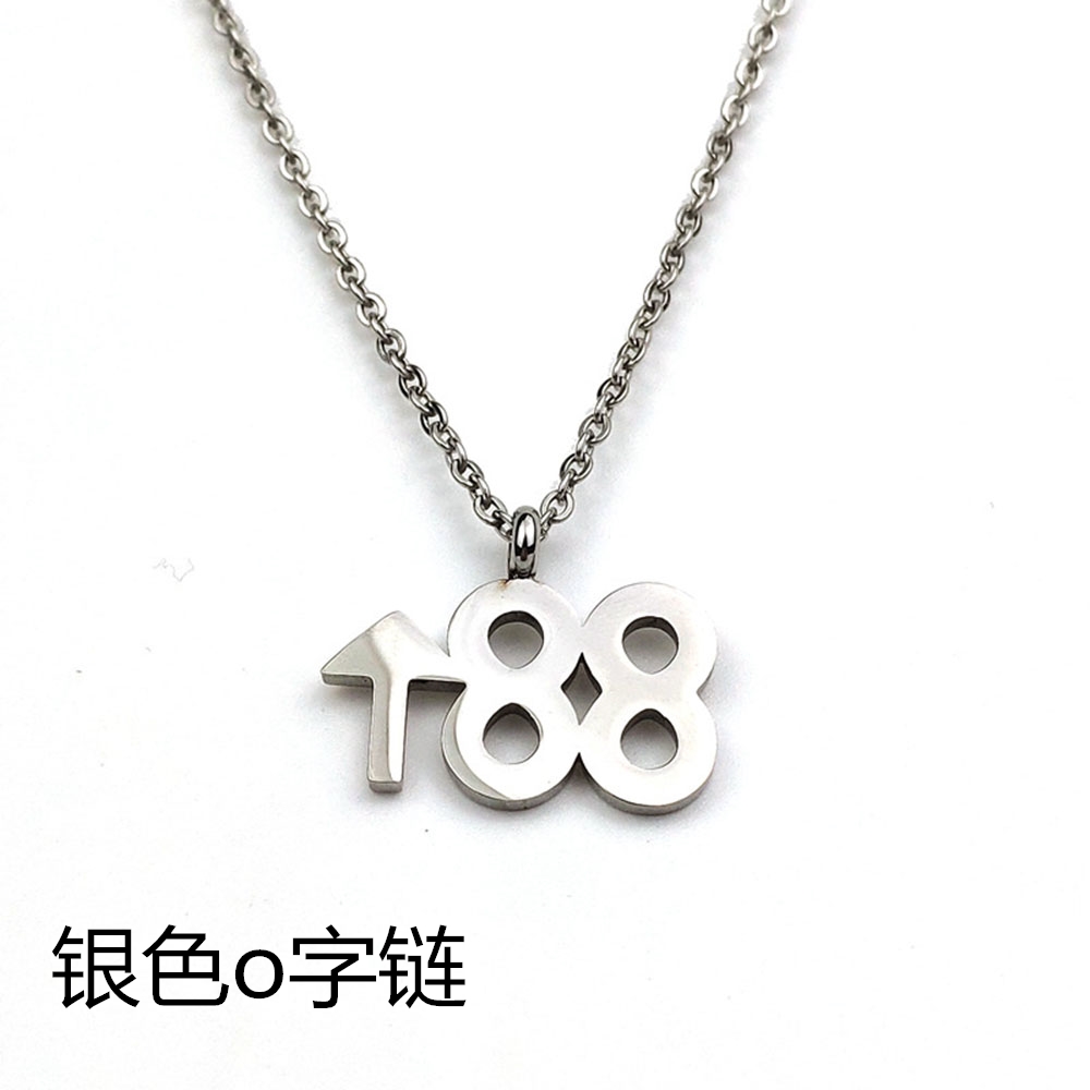 【COD Tangding】Kalung Dengan Liontin Bentuk Angka 88 Bahan Titanium Steel