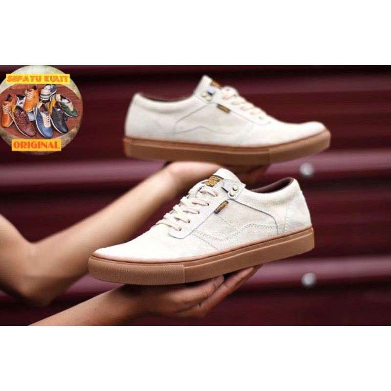 Sepatu Lokal Shoes Lokal Pride Cevany Gordon Cream Gum Suede