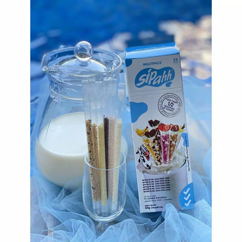 Sipahh Fun Straw pack 24's / sedotan susu unik pemberi rasa Sipah