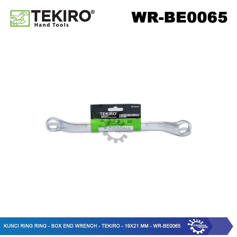 WR-BE0065 - Kunci Ring Ring - Box End Wrench - Tekiro - 19x21 mm