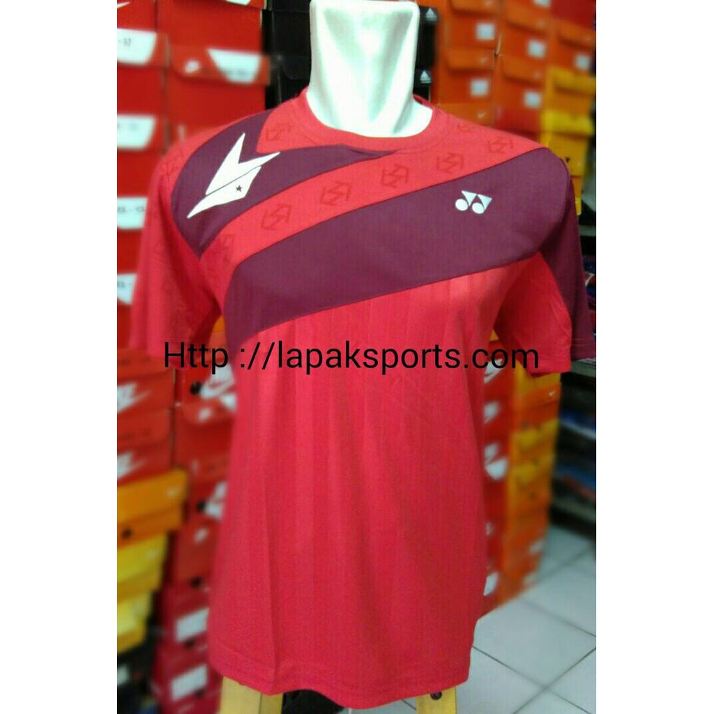Promo Kaos badminton bulutangkis Yonex-63 merah Berkualitas