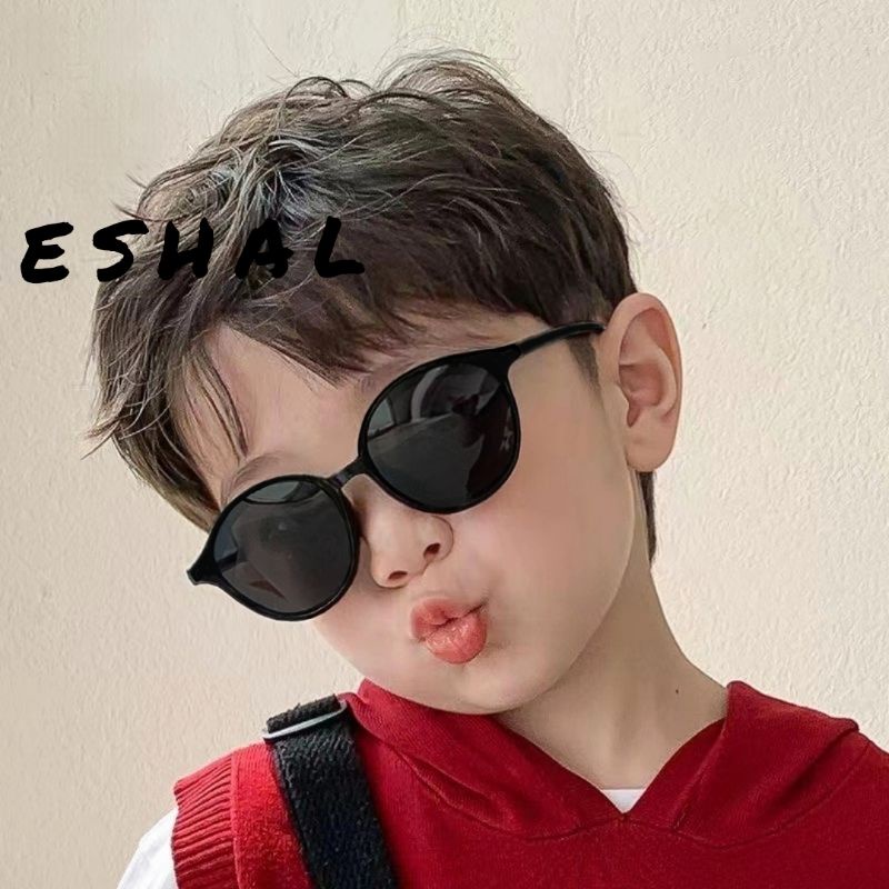 kacamata anak - balita bulat oval hitam merah unisex