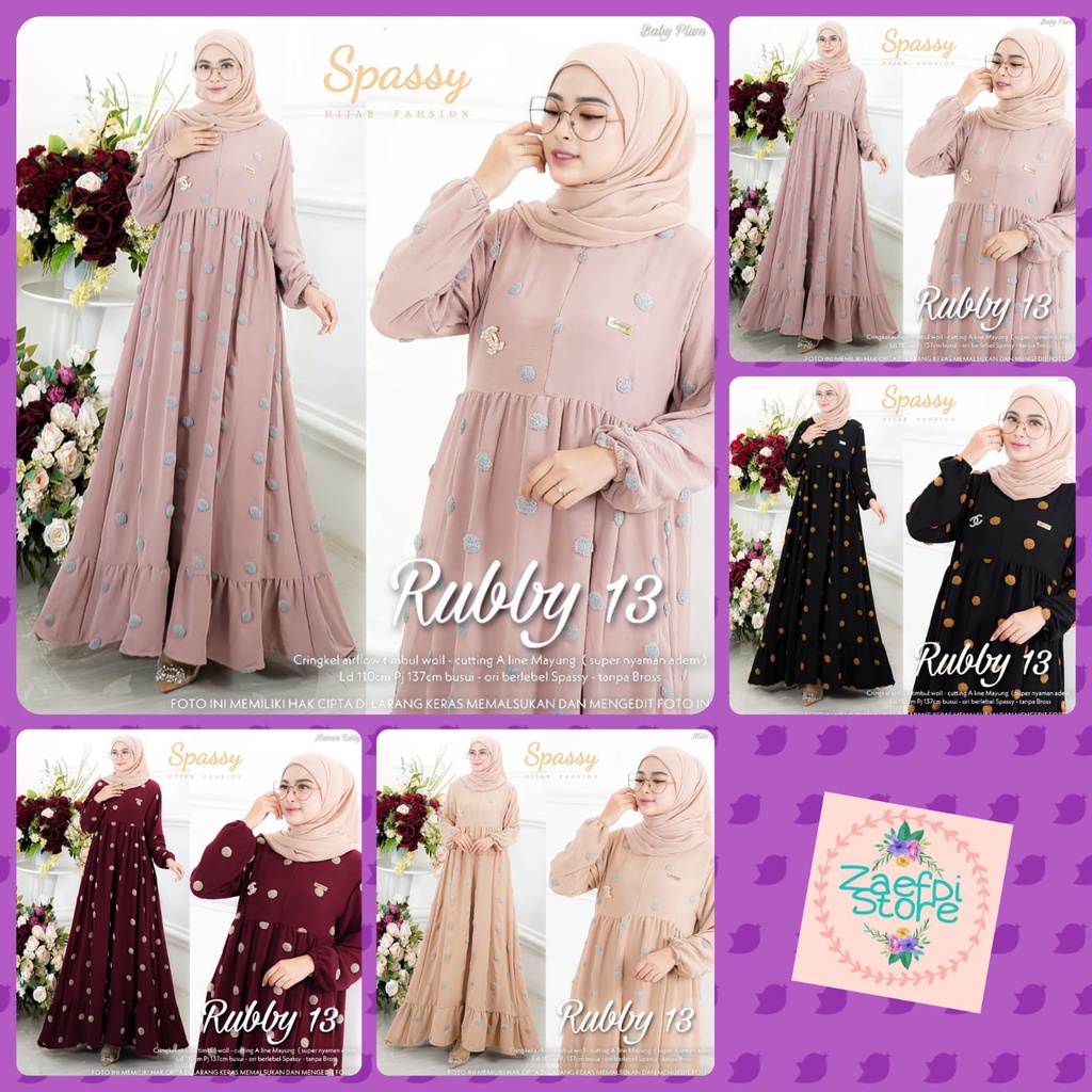 Jual update || RUBBY #8 #13 GAMIS CRINKLE SPASSY ORI Indonesia|Shopee