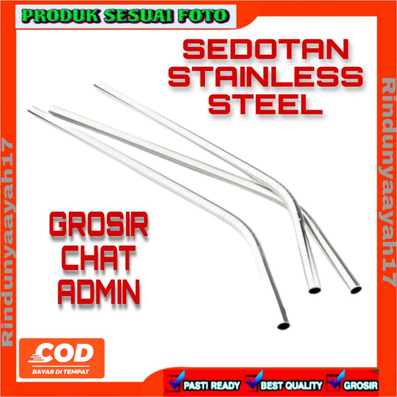 [RA] SEDOTAN STAINLESS STEEL BESI BENGKOK MELENGKUNG BENGKOK BEND BENDING STRAW