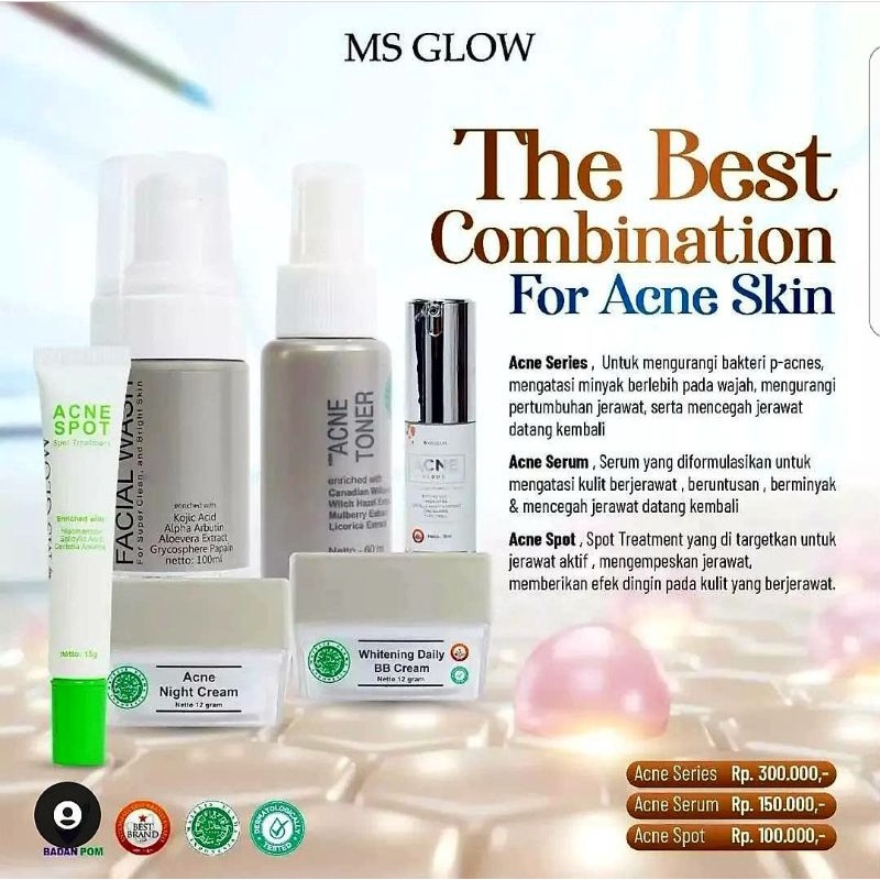 Paket Acne + Serum Acne + Acne Spot Treatment MS GLOW