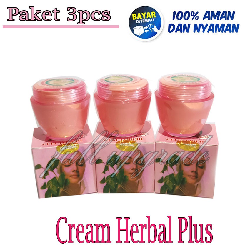 3 pcs Cream Herbal Plus Original Day & Night BPOM - Krim Pemutih wajah siang dan malam