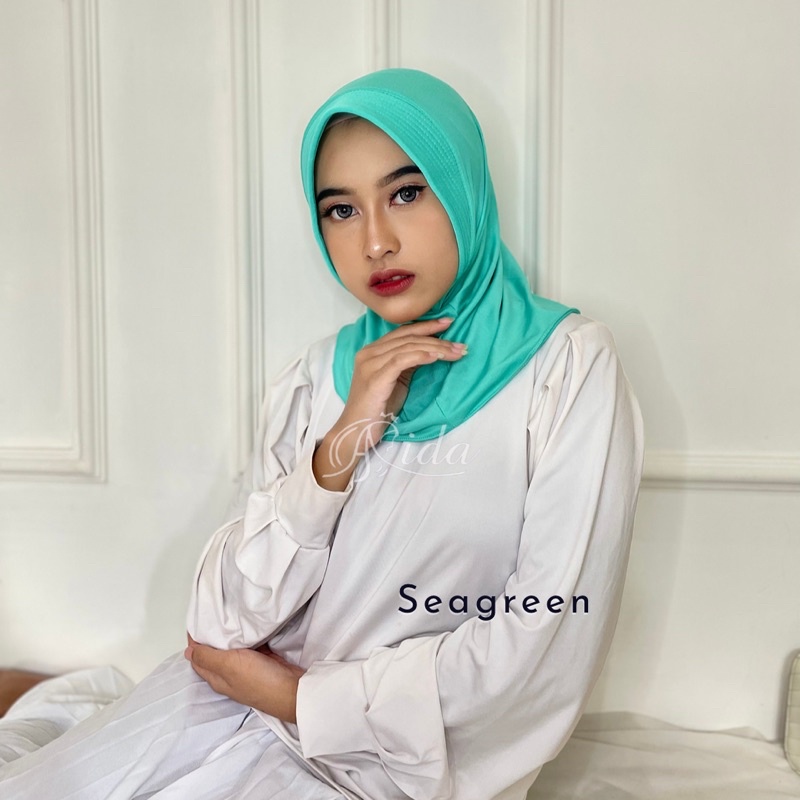 Jilbab Sport Volly Jersey Hijab Instant-Seagreen