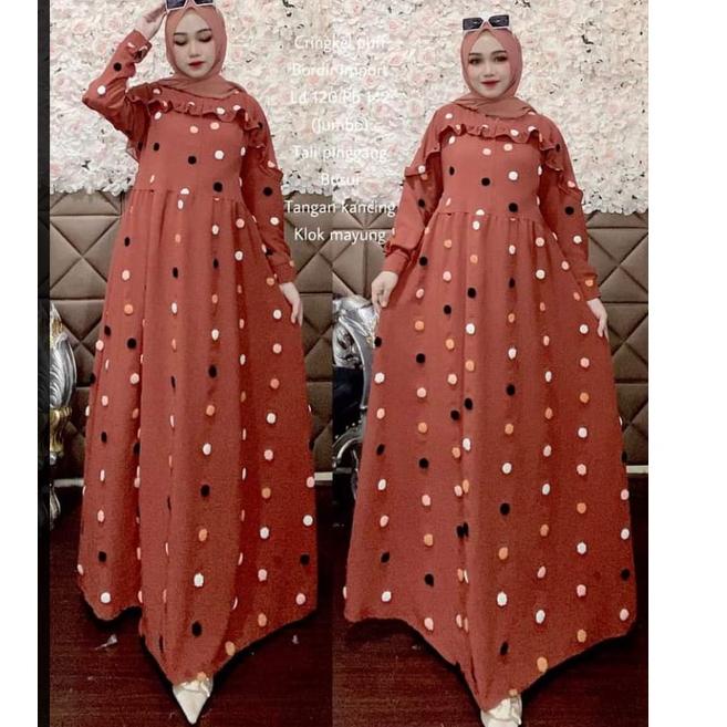 Menarik.. GAMIS CRINKLE POMPOM REMPEL DADA