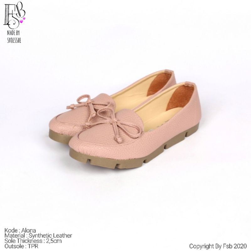 Fsb - ALONA Sepatu Flatshoes Wanita Sol Tebal