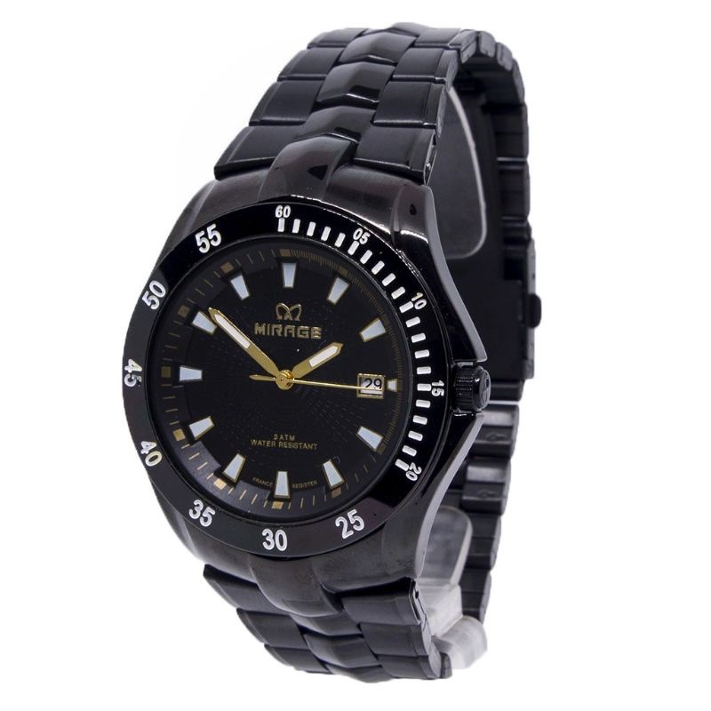 JAM TANGAN MIRAGE ORIGINAL UNISEX FULL BLACK_JAM TANGAN RANTAI STAINLIS STEL TAHAN AIR_JAM TANGAN PRIA DAN WANITA TAHAN AIR_JAM TANGAN MIRAGE