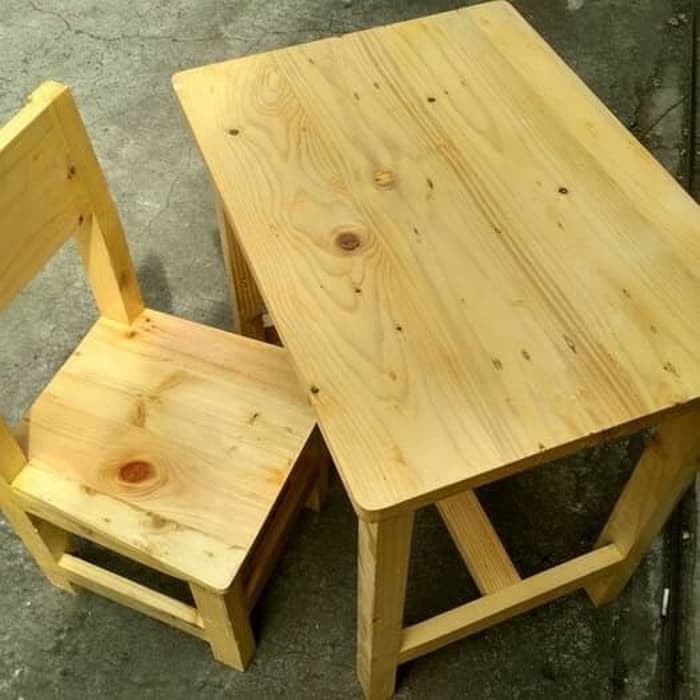 Meja Kursi Belajar Anak Kayu Jati Belanda