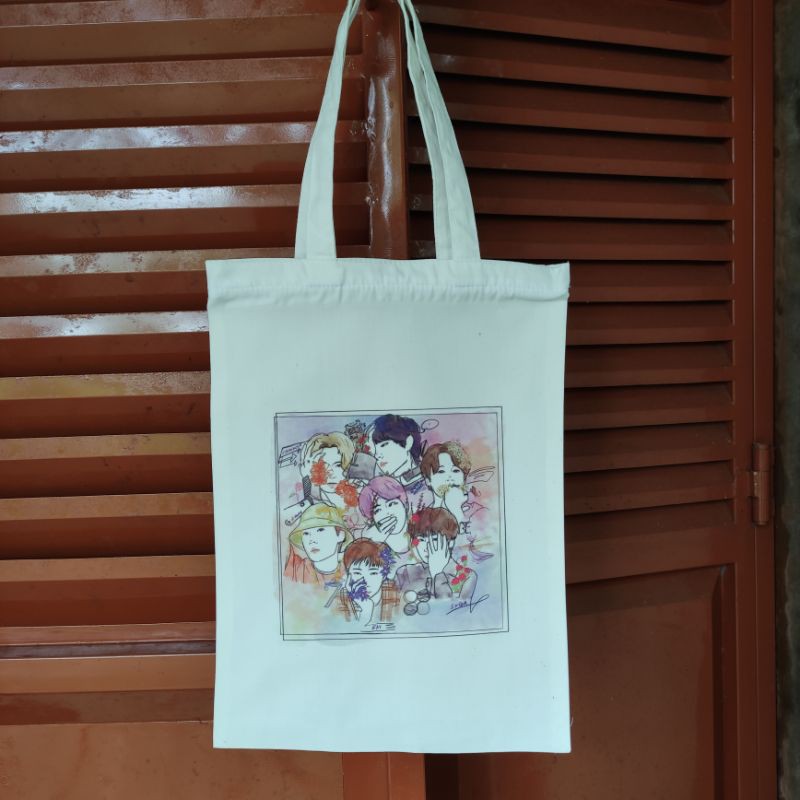 Tote Bag Custom Kanvas Drill Premium - Bukan Blacu - Satuan - Souvenir - Merchandise - Termurah