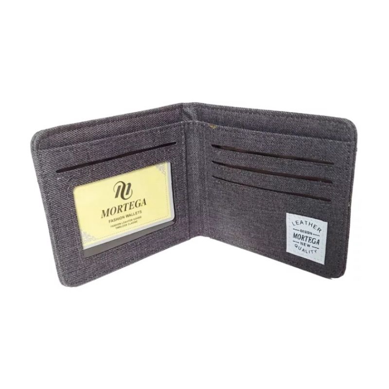 Dompet Pria Kulit Kanvas Dompet Fashion pria 5 inchi Dompet Lipat Pria M-001