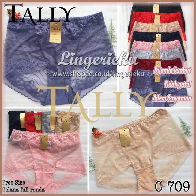 Tally 709 CD Celana Dalam Wanita Seksi Transparan Renda Bigsize