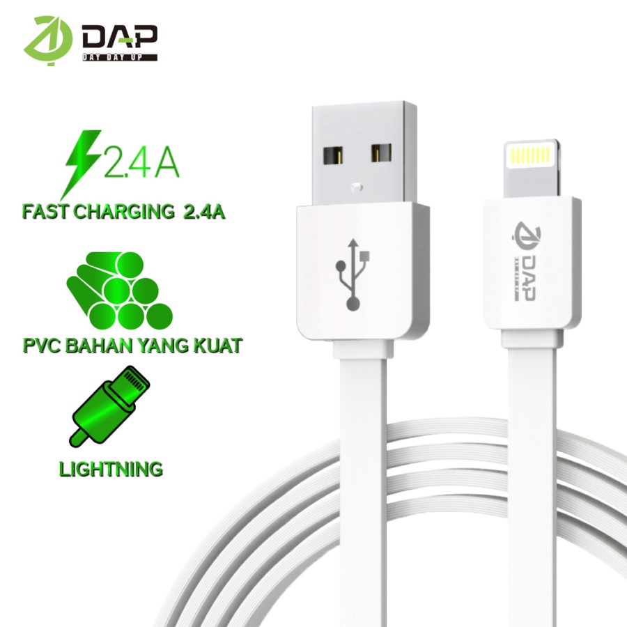 Kabel Data Lightning For iphone DAP DL100 Kabel Iphone Fast Charging 2.4A panjang 100 cm