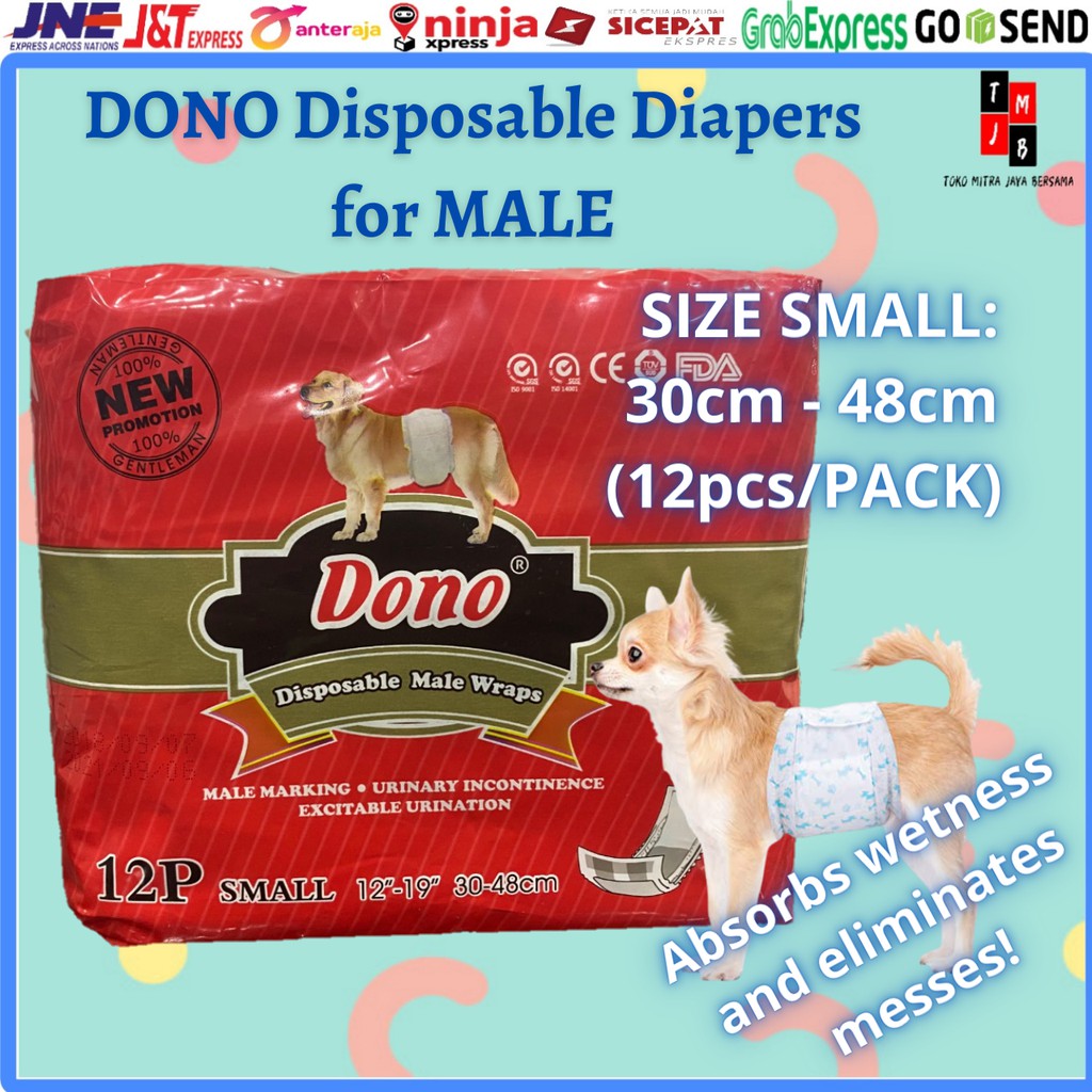 POPOK ANJING JANTAN XS S M L DOG DIAPERS DOG MALE WRAPS MERAH DONO XS S M L