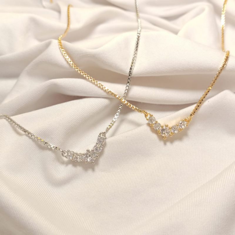 kalung rantai v ala fuji nagita berlian mas kalung wanita kalung murah kalung 18k kalung lapis emas 