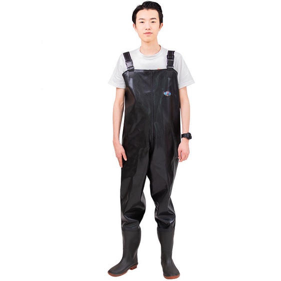 BOOT SET SATU BADAN BOT OVERALL FULL BODY SEPATU SAWAH PETANI PANJANG BOT NELAYAN CUCI MOBIL ANTI AIR BANJIR KEONG One-Piece Full Body Tahan air Sepatu sawah anti keong Wader Memancing Hujan Celana Pria Sepatu Boot Celana Sepatu Petani Panjang Sepinggang