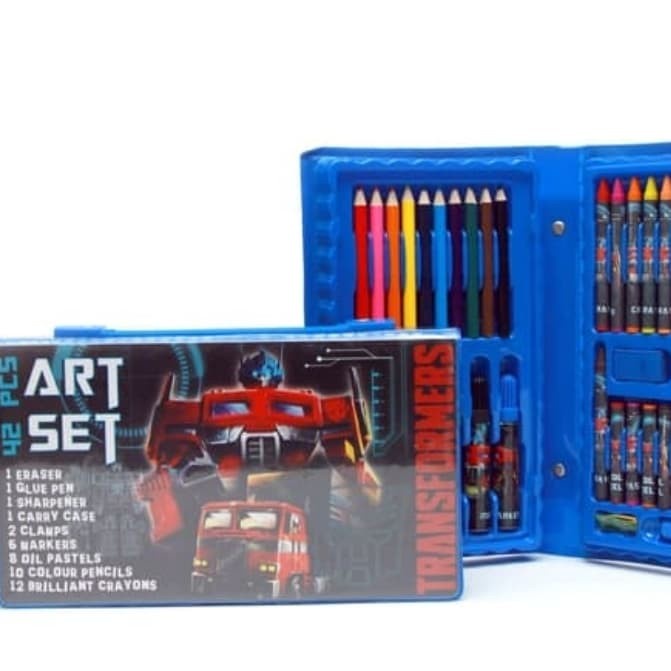 

tulis-alat-paket- transformer art set 42 pcs / alat mewarnai / crayon 2071 -paket-alat-tulis.