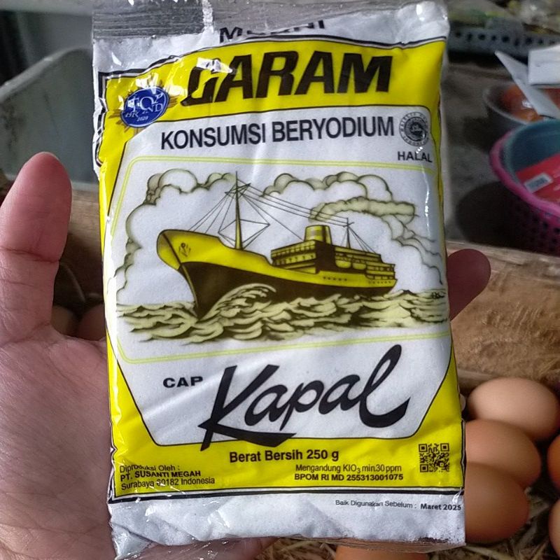 

Garam beryodium cap Kapal 250gram