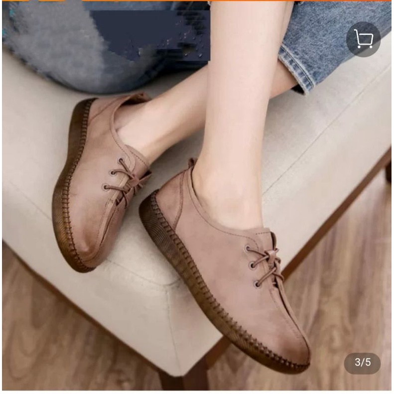 Clarks Omugi lace sepatu kulit tali flat cewek wanita HK
