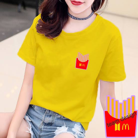 YOURSTYLE1119 - KAOS KARAKTER FRENCH FRIES BAJU KAOS WANITA DISTRO UNISEX OVERSIZE JUMBO KEKINIAN