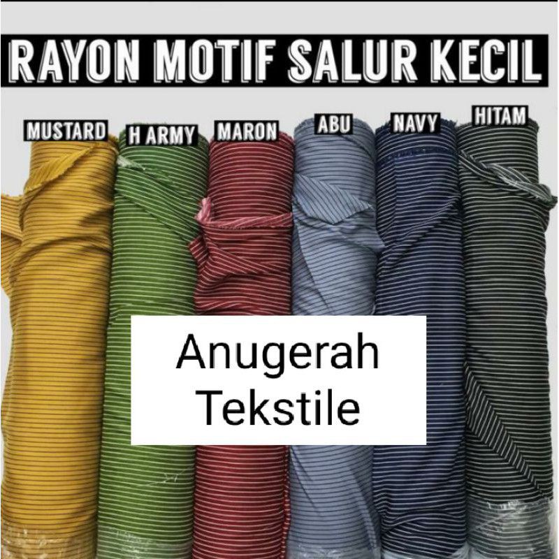 1/2 meter(0.5 meter)kain Rayon Viskose Viscose Premium motif Salur kecil#RayonViskose##RayonSalur#