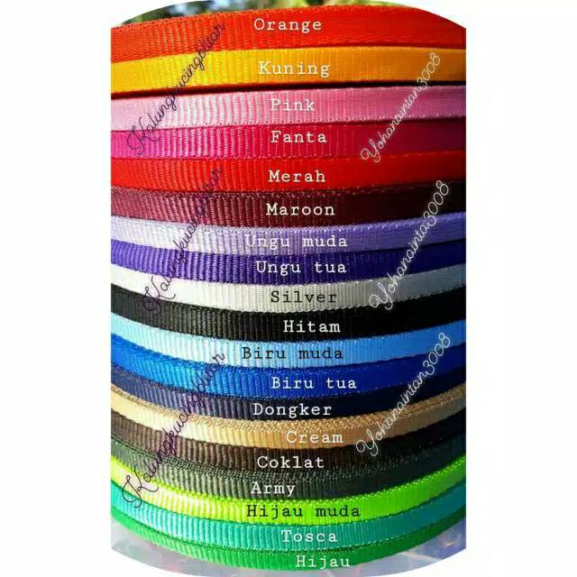 Tali webbing tas 1 cm bahan kucing kalung jual roll
