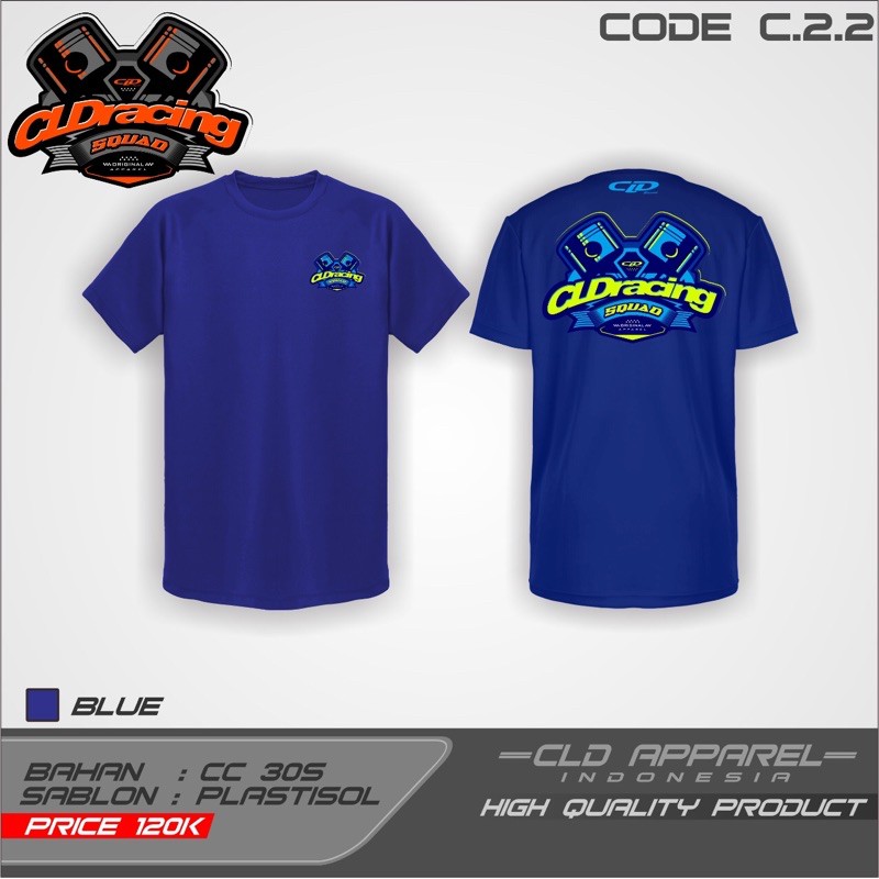 CLD APPAREL C2.2 Biru KAOS CLD LENGAN PENDEK NEW DESIGN