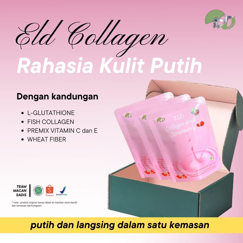 ELD Collagen Drink Pelangsing dan Pemutih BPOM