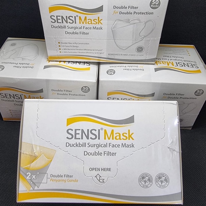 Masker Sensi Duckbill isi 50 Pcs/Box 4 Ply Double Filter Terbaru