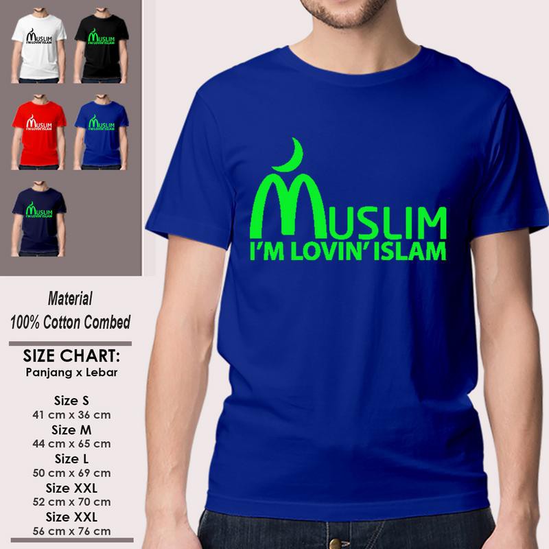 Kaos Dakwah Muslim Pria Lengan Pendek Keren SP-LSMSAK272 MUSLIM IM LOVEIN ISLAM VERSI 1 Islami Murah-2