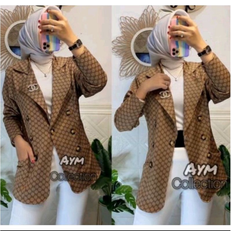 BLEZER GC COKLAT  IMPORT BKK/blezer viona wanita fashion terbaru