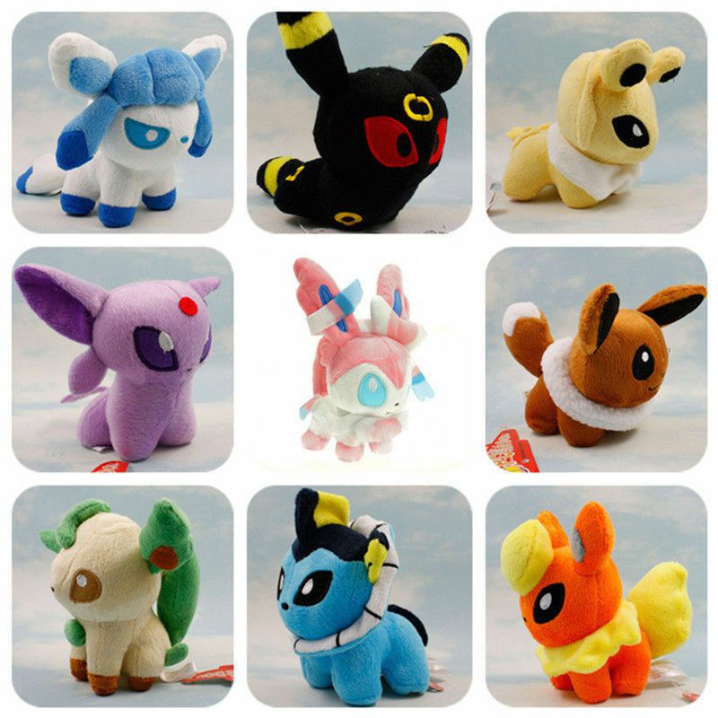 13cm Mainan Pokemon Plush Toy Doll Eevee Leafeon Umbreon Jolteon Collection Gifts Boneka