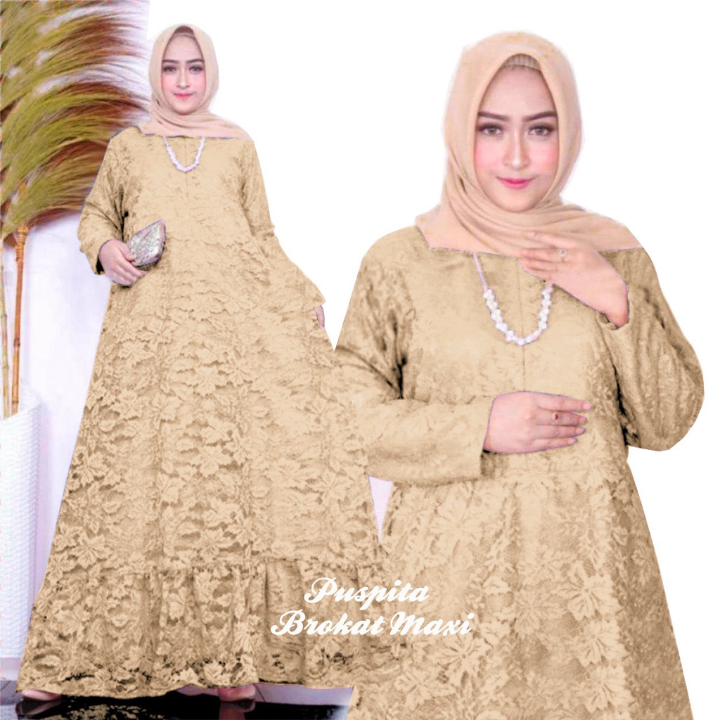 HOPYLOVY - Maxi Brukat Jumbo Sleting Depan / BUSUI Friendly Puspita