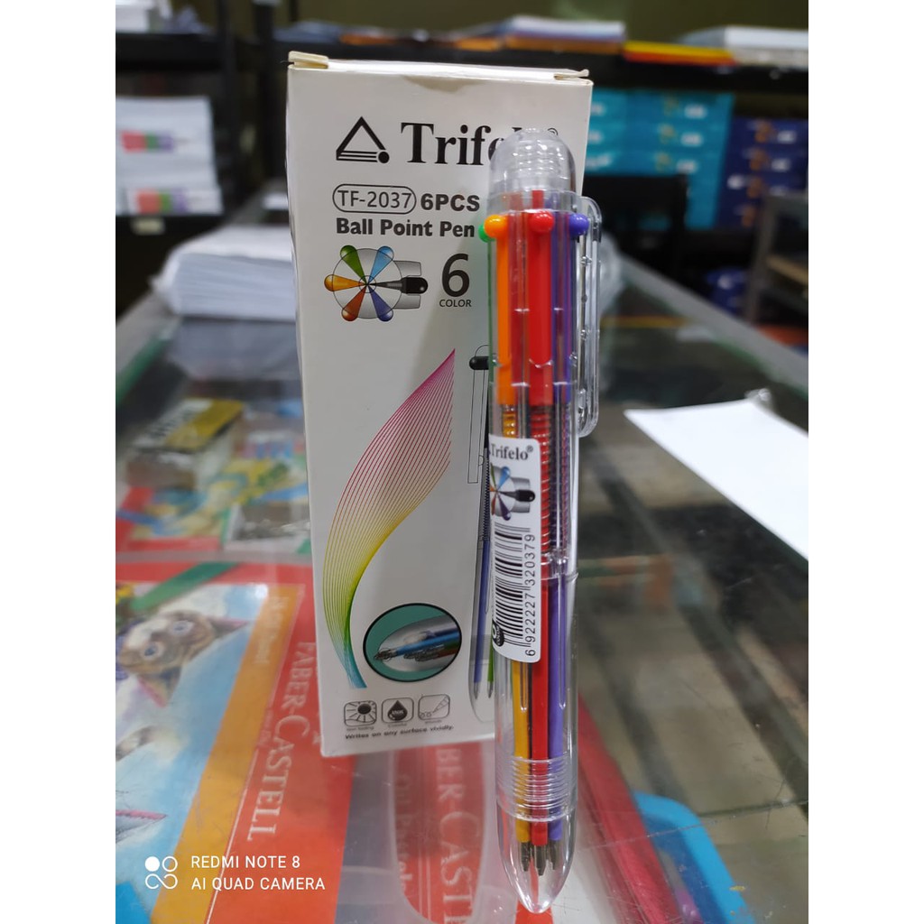

Pulpen Trifelo / Pena 6 warna / Ballpoint Pen 6 in 1