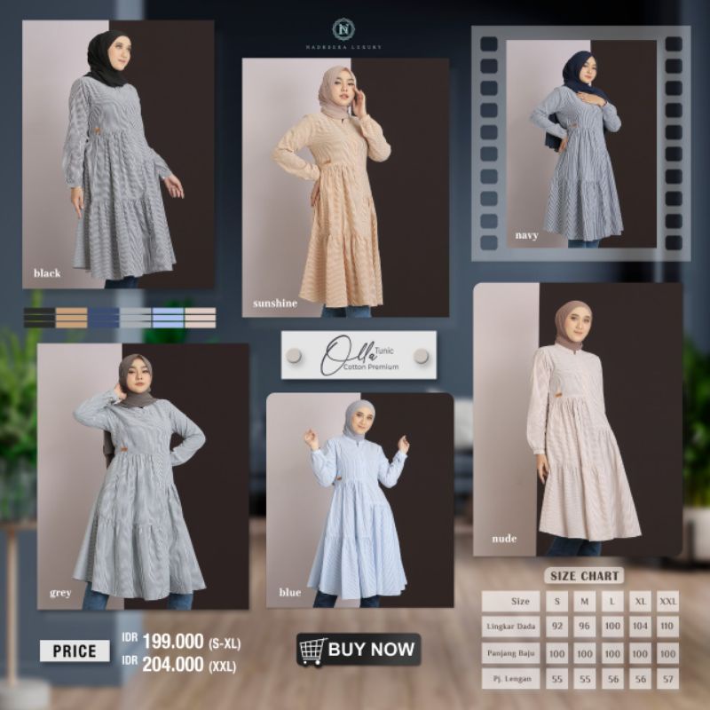 OLLA TUNIC BY NADHEERA LUXURY SIZE S-XXL