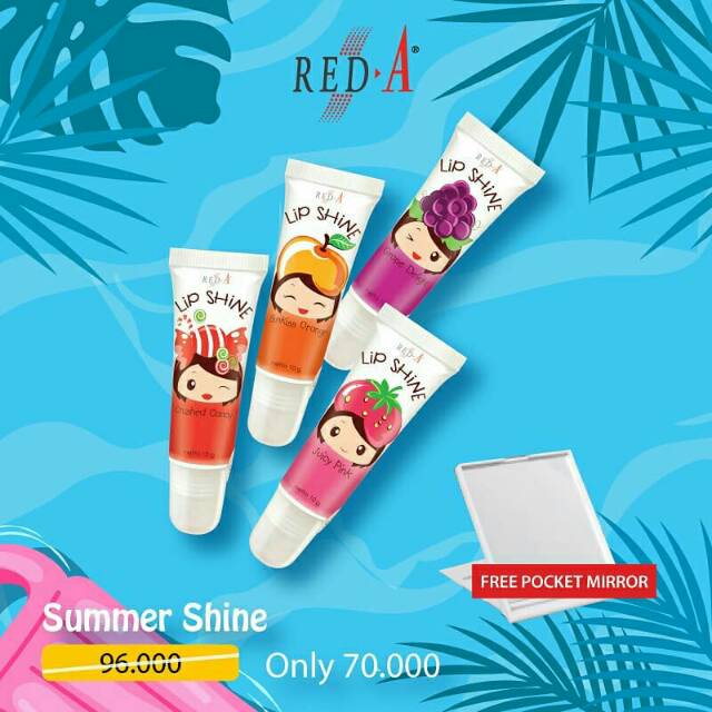 Paket 4 Lip Balm Gloss Shine Red A