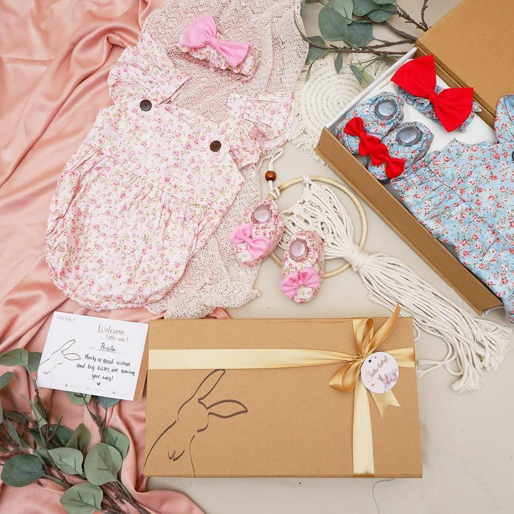 LIO035 Girls Baby Hampers 0-12 months/ Hampers bayi newborn/ Kado bayi/ baby girl gift set-Deveny Pink