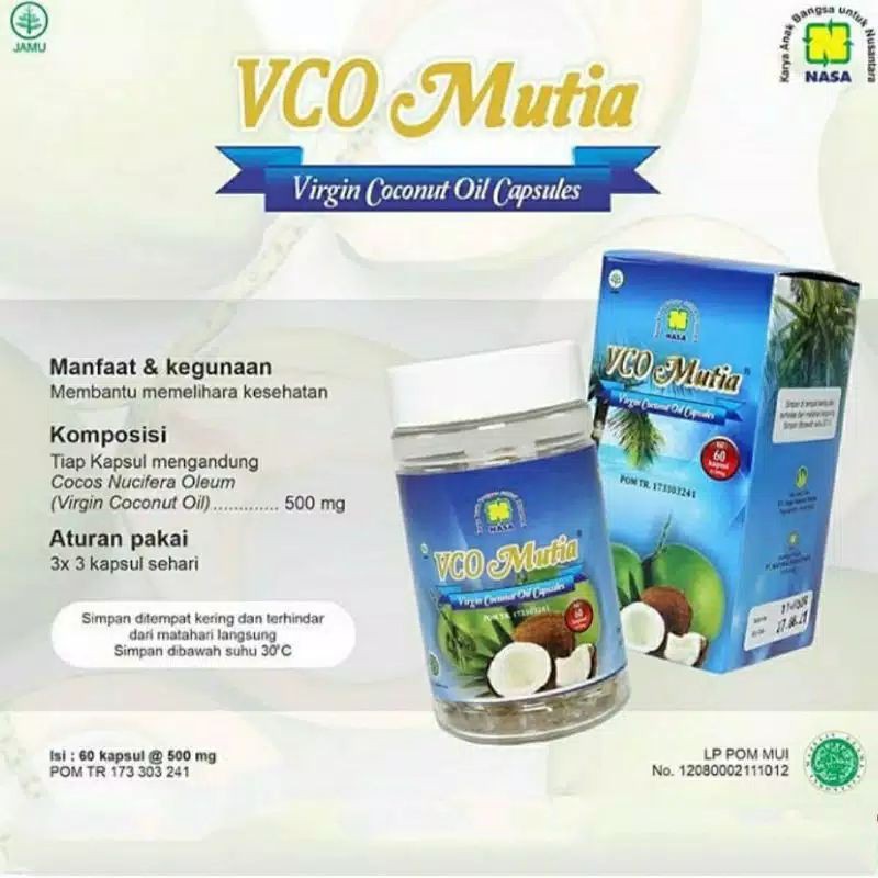 

Kapsul Minyak Kelapa Asli VCO Mutia Virgin nasa Original