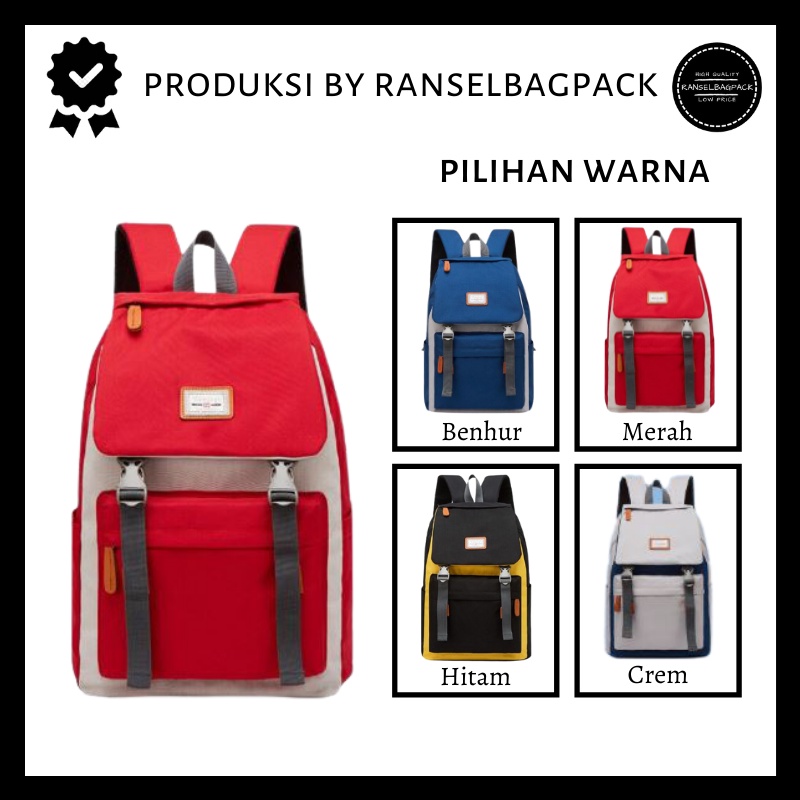 Tas Ransel - Backpack Punggung Bahu Terbaru Model Casual Multifungsi Backpack Sekolah Kuliah Korea Kekinian Stylish Multifungsi Perempuan Wanita Cewek