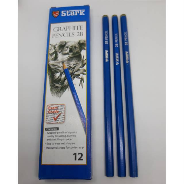 PENSIL 2B STARK / AMANDA GRAPHITE / ISI 12 PCS .BIRU