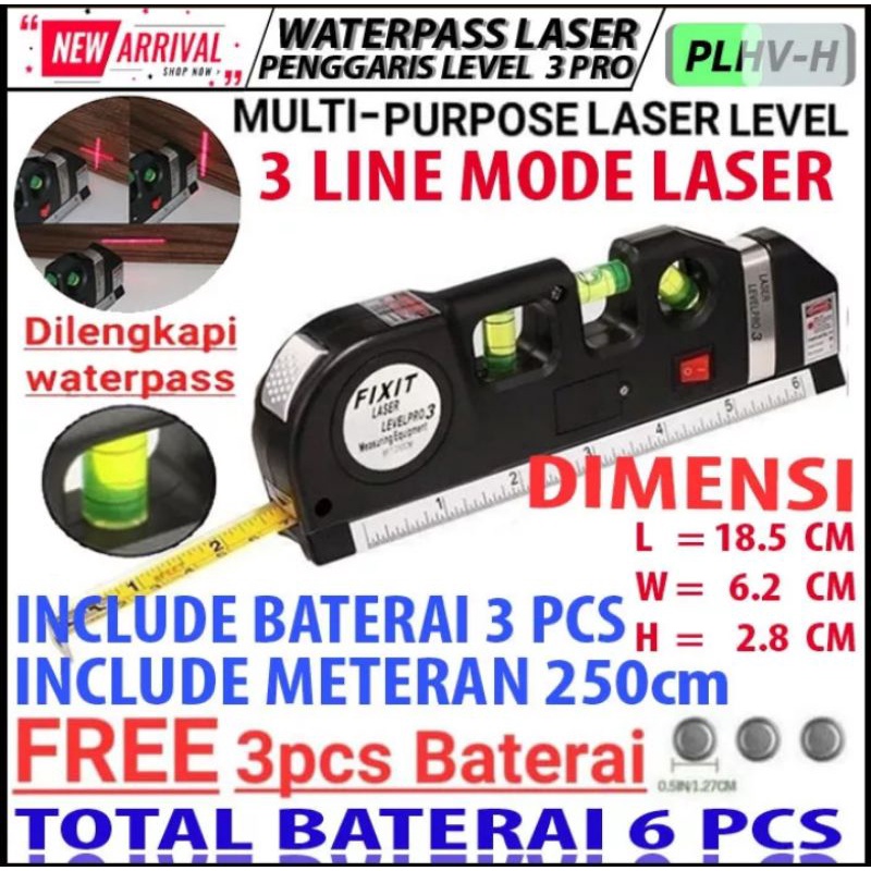 meteran laser waterpass fixit level pro 3