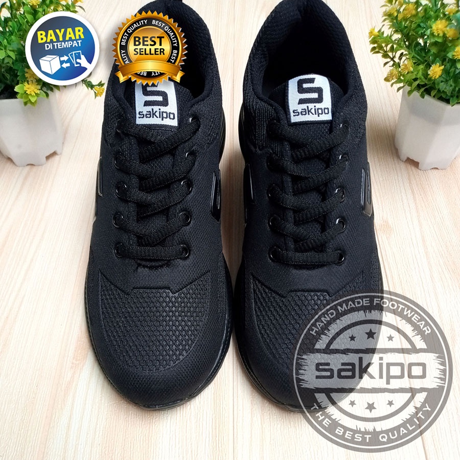 PROMO BTS KEMBALI SEKOLAH !! SEPATU SEKOLAH HITAM POLOS MEREK SAKIPO SD SMP SMA SMK KULIAH UKURAN 36-43 / SEPATU BERTALI ANAK SEKOLAH WARNA HITAM / SAKIPO