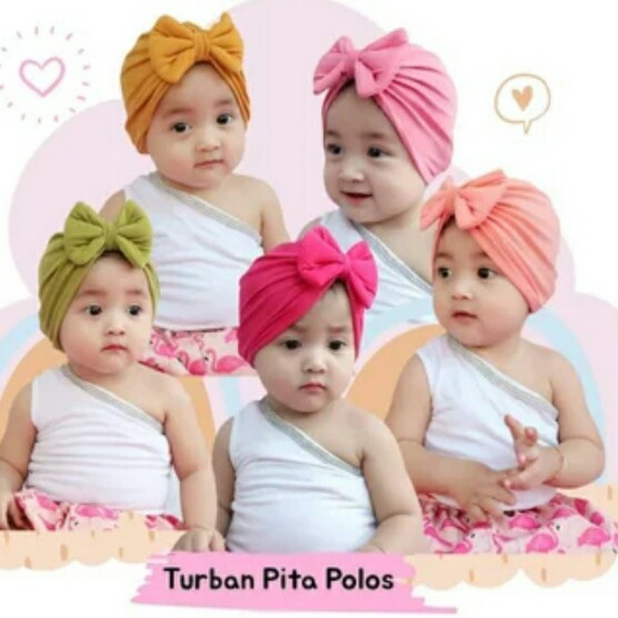 turban fita lucu/turban anak bayi 0-6 bulan