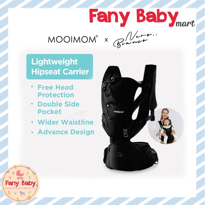 MOOIMOM X NERO BIANCO LIGHTWEIGHT HIPSEAT CARRIER