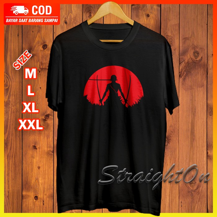 Kaos Baju Gambar Anime One Piece Ninja Zoro Santoryuu Distro Jepang Oversize Premium Original Pria