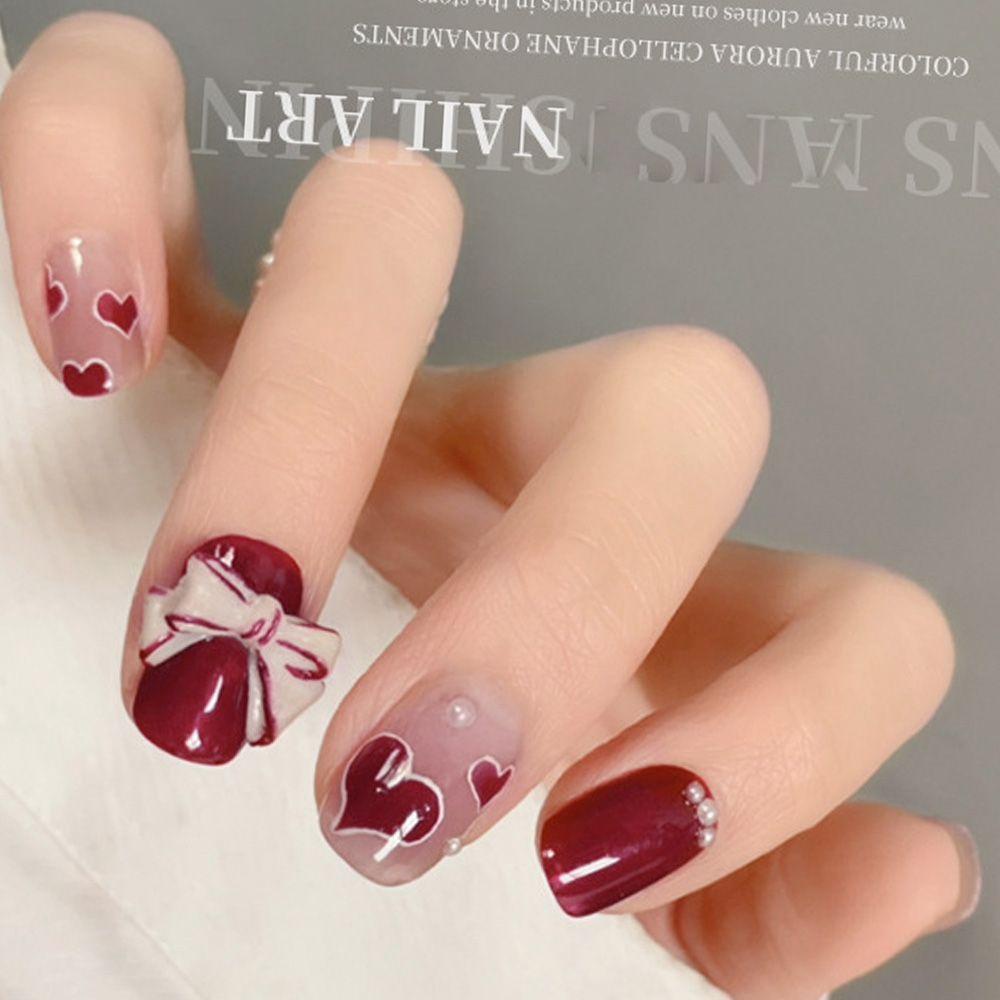 R-flower Stiker Kuku Nail Art Konstelasi Merah Hitam Putih Huruf Angka 3D