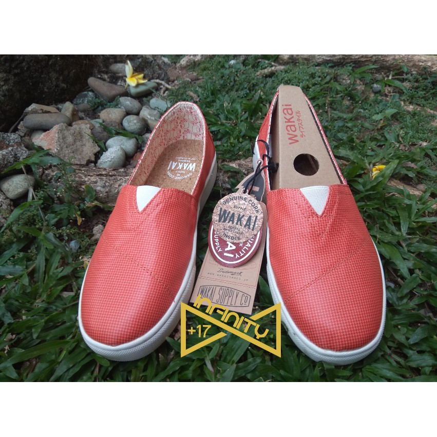 Wakai Original Shoes Hashigoripstop Orange - Sepatu Wakai Slip On
